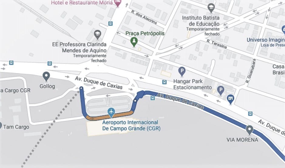 Mapa: como sair de Campo Grande